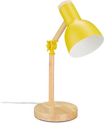 Relaxdays bureaulamp retro - kinderlamp bureau - leeslamp - tafellamp - E27 fitting - hout verlichting kopen? | Kieskeurig.be helpt je kiezen