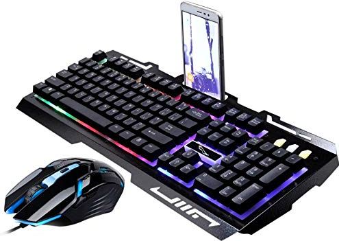 Kuyoly G700 Game Bedrade USB Muis en Toetsenbord Pak Regenboog Backlight LED Verlichting Mechanische Gaming Muis toetsenbord | Kieskeurig.nl | helpt je kiezen