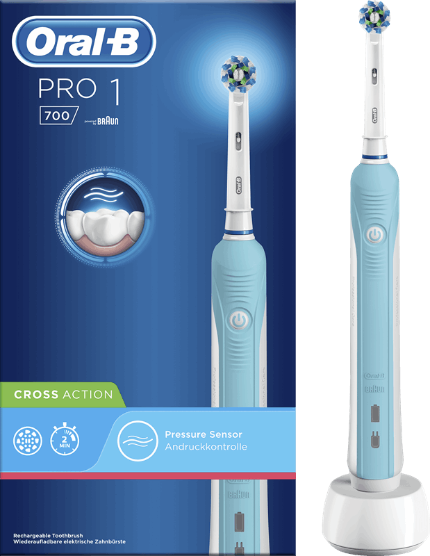 Handvest wandelen Grillig Oral-B PRO 700 CrossAction - Elektrische Tandenborstel wit, blauw |  Specificaties | Kieskeurig.nl
