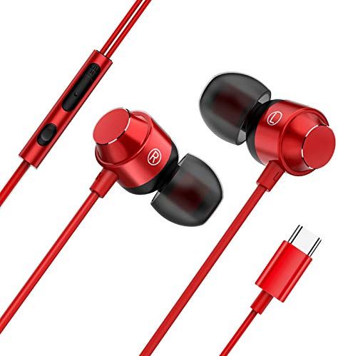 Bnwoinb In-Ear Earphone Headset Type C USB-C with Wire-Controlled Mic Heavy Bass Headset