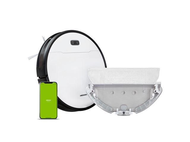 Medion S30 SW - Robotstofzuiger met dweilfunctie - App besturing - Wit