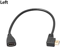 Steellwingsf 90 graden hoek links/rechts naar HDMI mannelijke naar HDMI vrouwelijke adapterkabel 30cm Left Zwart