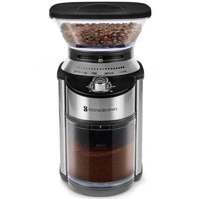 aanraken Raad Veilig KitchenBrothers Koffiemaler - Electrisch - Voor Koffiebonen - Conische Maler  - 31 standen - RVS - Zwart koffiemolen kopen? | Kieskeurig.be | helpt je  kiezen