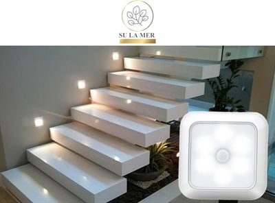 Su La Mer LED Verlichting Bewegingssensor - Warm Wit - Nachtlamp op Batterij - Wit Licht - Draadloos Sensor - Kastverlichting - Trapverlichting - Nachtlampje wekker kopen? | Kieskeurig.be | helpt je kiezen