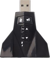 Heayzoki USB-geluidskaart, Virtuele 7.1-kanaals Externe Stereogeluidsadapter, 7.1-kanaals Geluidskaart voor PS4 Laptopcomputer Hoofdtelefoon (microfoon, Cd, Muziek, Tv, Radio), Plug-and-play,