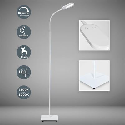 picknick Samengroeiing Uitleg B.K.Licht - Witte Vloerlamp - CCT - LED - dimbaar - voor woonkamer - voor  binnen - staande lamp - ingebouwde dimmer - staanlamp - booglamp - leeslamp  - met 1 lichtpunt - 600Lm - 8W | Prijzen vergelijken | Kieskeurig.nl