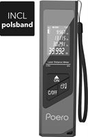 Poero Poero® Professionele Laser Afstandsmeter - 40 meter bereik - USB-oplaadbaar - Polsbandje - Lengte, Oppervlakte en Inhoud - 2mm Nauwkeurigheid - Zwart Aluminium