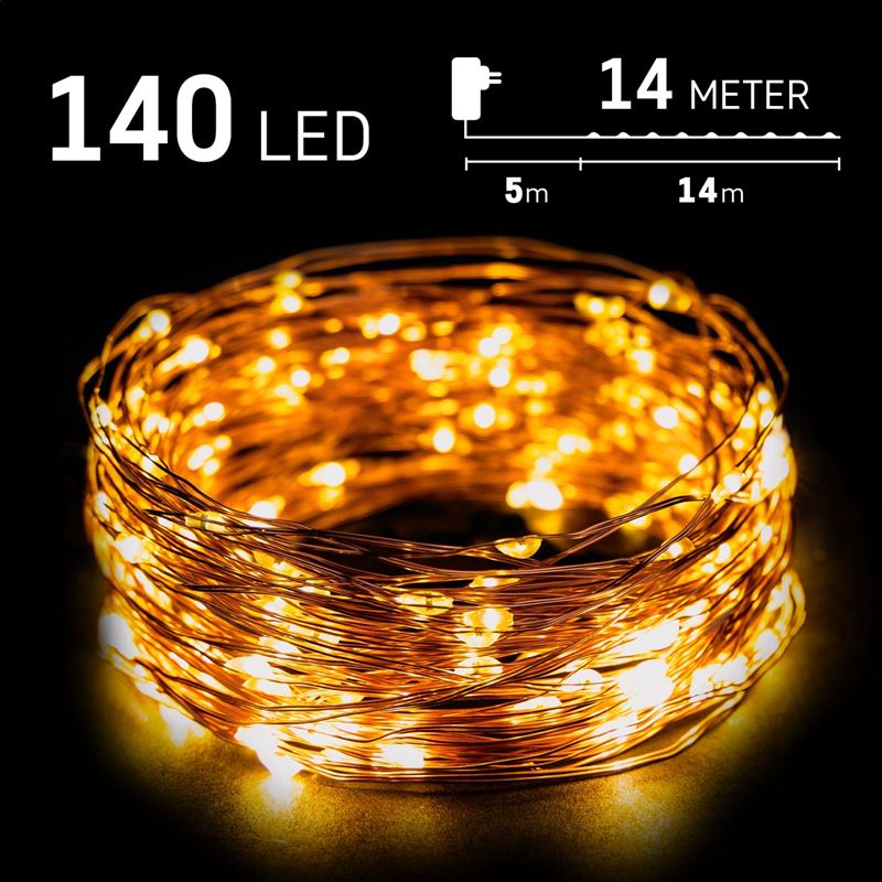 Emos Kerstverlichting buiten 14 meter 140 LED Warm Wit Lichtsnoer