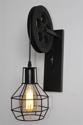deze knuffel weigeren Lamp Industriële wandlamp Zwart | Katrol vintage | industrieel | muurlamp  binnen | Wandverlichting metaal hout | Wandverlichting | Loft | Vintage  katrollamp | Industrieel voor binnen | E27 Fitting | Prijzen vergelijken |  Kieskeurig.nl