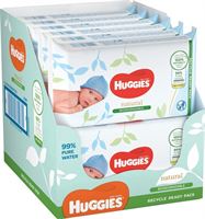 Huggies Natural Care Babydoekjes - biologisch afbreekbaar billendoekjes- Natural Biodegradable - 8 x 48 stuks