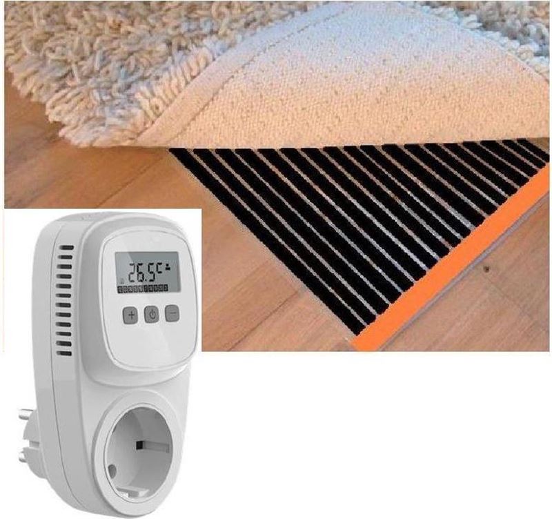 Durensa Karpet verwarming / parket verwarming / infrarood folie vloerverwarming 150 cm x 300 cm 720 Watt inclusief thermostaat