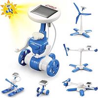 CIRO Robotset, zonne-energie, 6-in-1, 38-delig, voor de bouw van educatief speelgoed, incl. robot, helikopter, hydroslip, wieler, vliegtuig en windmolen