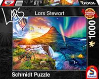 Schmidt Spiele Island, Night and Day Puzzle 1.000 Teile: Erwachsenenpuzzle Lars Stewart - Day and Night
