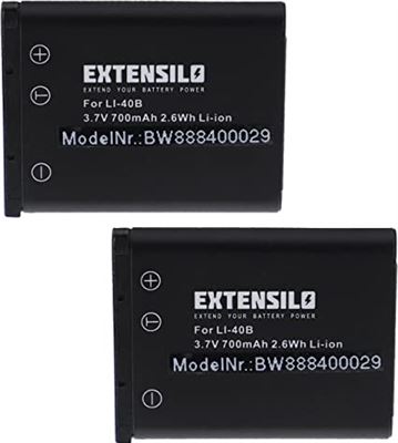 EXTENSILO 2 x accu compatibel met Fuji/Fujifilm FinePix T210, T300, T305, XP10, XP11 camera (700mAh, 3,7V, Li-Ion) | Prijzen | Kieskeurig.nl