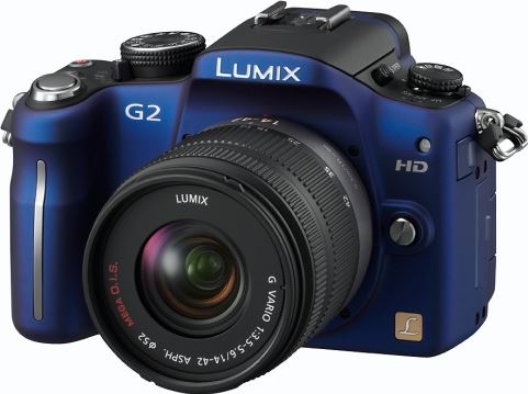 Panasonic Lumix DMC-G2 + G VARIO 14-42mm blauw