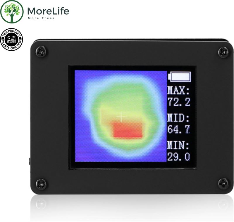 MoreLife Warmtecamera - Warmte Camera - Handheld Warmtecamera - Thermografiek - Thermische Camera - Warmtebeeld - Infrarood Camera - Warmtemeter - Compacte Warmtebeeldcamera - Warmtebeeld - Temperatuur Sensoren - Zwart