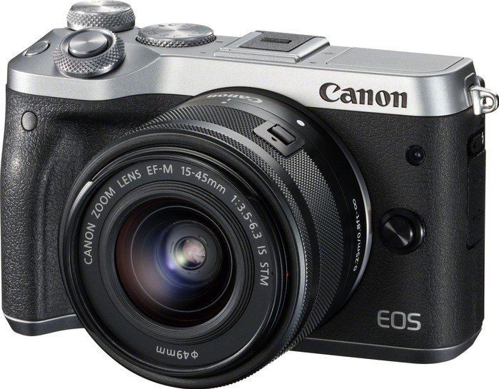 Canon EOS M6 + EF-M 15-45mm 3.5-6.3 IS STM zwart, zilver