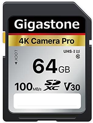 GIGASTONE 64GB SD-kaart, V30 SDXC-geheugenkaart, hoge snelheid met 4K Ultra HD UHD-video, met Canon Nikon Sony Kodak Olympus Panasonic Digital Camera geheugenkaart kopen? | Kieskeurig.be | helpt je kiezen