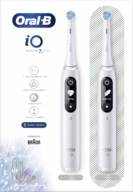 Oral-B iO - 7s - Elektrische Tandenborstels Wit, Duopack wit duo pack elektrische tandenborstel kopen? | | helpt je kiezen