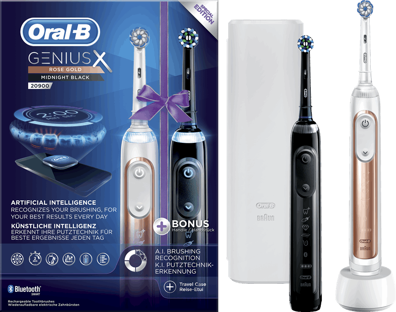 Oral-B Genius X 20900 zwart, wit, Roségoud / duo pack Elektrische tandenborstel kopen? | Kieskeurig.nl | helpt je