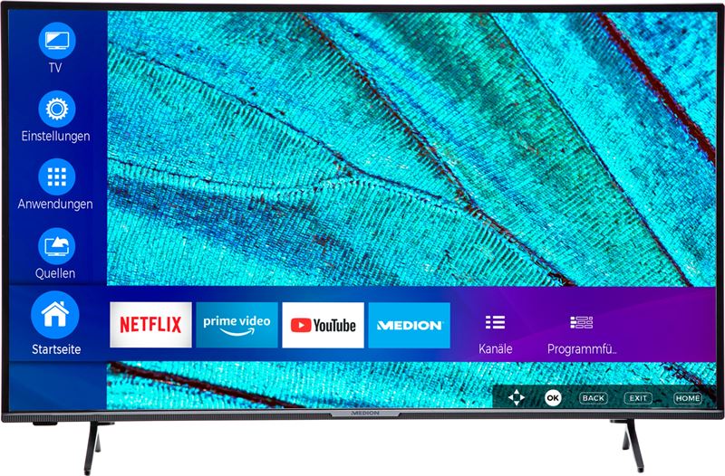 Medion Smart-TV MEDION LIFE X15092 | 50 inch | Ultra HD Display | HDR, Micro Dimming | PVR ready | Netflix | Amazon Prime Video | DTS HD Sound | HD Triple Tuner | CI+ 2022
