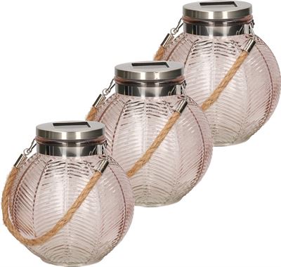 vrijheid Nadenkend Ithaca Anna's Collection 3x stuks roze solar lantaarn van gestreept glas rond 16  cm - Tuinlantaarns - Solarverlichting - Tuinverlichting verlichting kopen?  | Kieskeurig.be | helpt je kiezen