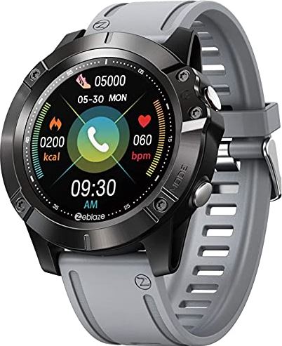 ZXQBM Smart horloge hartslag Bluetooth oproep, 1,3 inch IPS kleur touchscreen armband, 300 Mah batterij, zwart (grijs)
