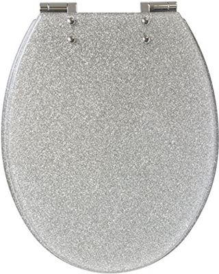 gerucht Darts escort Gelco 709563 Glitter WC-bril, motief glitter, softclosemechanisme kunsthars  zilver 46 x 34 x 7,5 cm | Prijzen vergelijken | Kieskeurig.nl