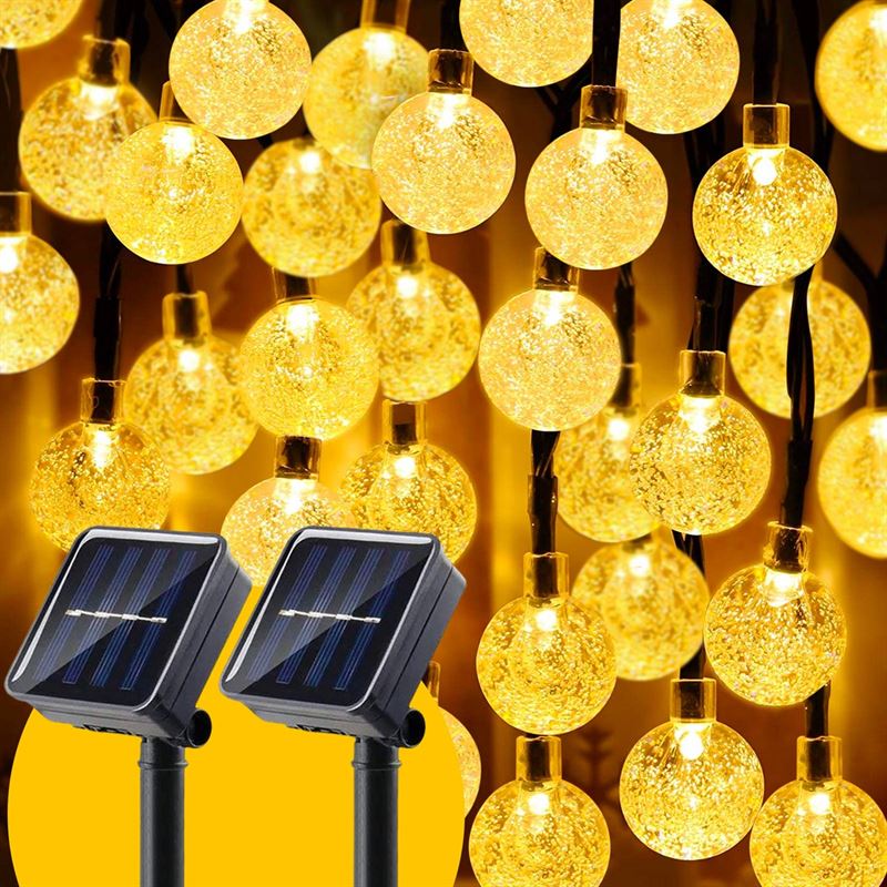 Happy Goods® Happy Goods - 100 LED - 14 Meter - zonne-energie - crystal lampjes - Tuin - Buiten Tuinverlichting - Terras - solar - sfeerverlichting - tuinieren cadeau - Buitenverlichting - Padverlichting - buitenlamp