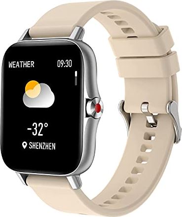 ZWG Smart Horloge voor Android iOS Telefoons Smartwatch Fitness Tracker Fitness Horloge met Bluetooth Call Hartslag Bloeddrukmeter Vrouwelijke Menstruatiecyclus Smart Horloges voor Mannen Vrouwen (Goud)