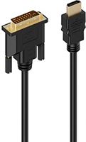 Greatangle Adapter HDMI naar DVI-D, video-HDMI-kabel, stekker naar DVI-stekker naar DVI-kabel, HDMI-naar-DVI-LCD-kabel, hoge resolutie 1080p en LED-monitor, zwart, 0,3 m