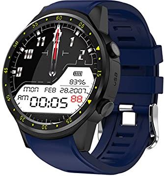 ZWG Mannen Smart Horloge Hartslag Slaap Monitoring SMS en oproep Herinnering Muziekspeler Stappenteller Meerdere Sport Mode Horloge voor Android iOS (B)