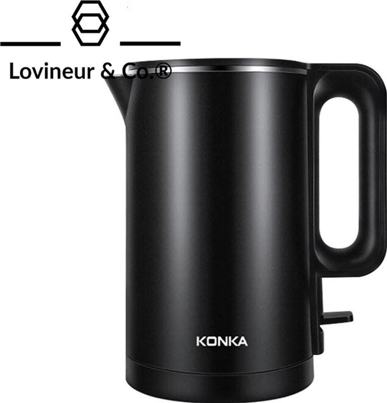 Lovineur & Co.® Lovineur & Co. Elektrische waterkoker voor onderweg || Zwart || Handig || 1,7 liter