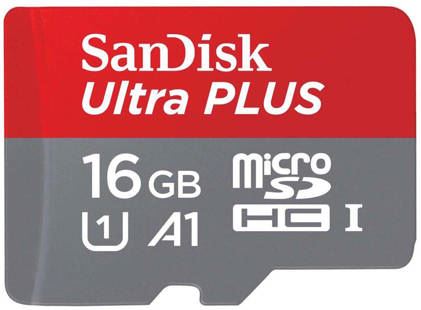 Sandisk Ultra Plus 16GB micro SD geheugenkaart