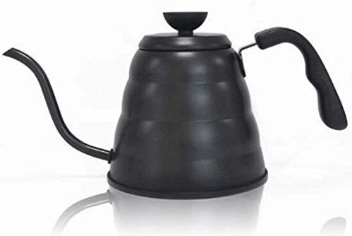 OOOFFFFFFFF Stove Kettle Stainless Steel Kettle Gooseneck Thin-Mouth Kettle Hand-Made Coffee Pot Teapot (Black 1L)