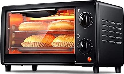 SUNWEIHAOA 12L Mini Oven, Multifunctionele Convectie Aanrecht Broodrooster Oven Aanrecht Turbo Rotisserie Elektrisch (Zwart) (Zwart) Esthetisch En Praktisch