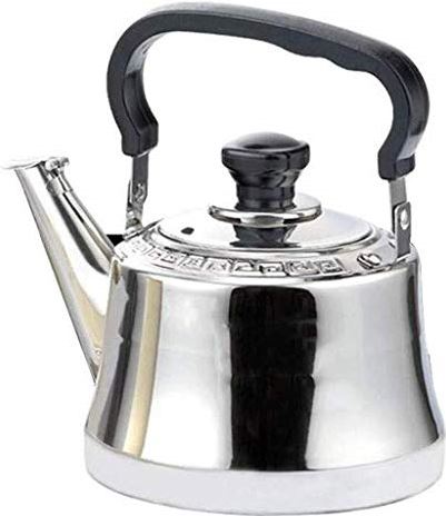 OOOFFFFFFFF Stainless Steel Gas Kettle Light Weight Whistling Kettle with Traditional Spout Hob Or Stove Top Teapot Coffee Pot (Color : Blue Size : 1L) (Silver 1.5L)