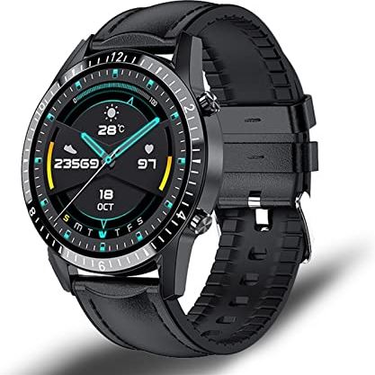 CHYAJIG Slimme Horloge Mannen Smart Watch Bluetooth Call Watch IP67 Waterdichte sport fitness horloge for Android IOS Smart Horloge Stappenteller for vrouwen Mannen (Color : Belt black)