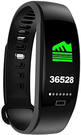 JXFY F64 Smart Armband, IP67 Waterdicht Activity Tracker Horloge met Hartslagmeter, Mannen Vrouwen Sport Smart Watch, Voor Android IOS (Zwart)