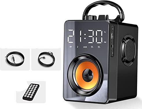 OOOFFFFFFFF Bluetooth Speaker/Home Outdoor Large Volume Small Portable Wireless 3D Surround subwoofer Speaker (Color : Black)