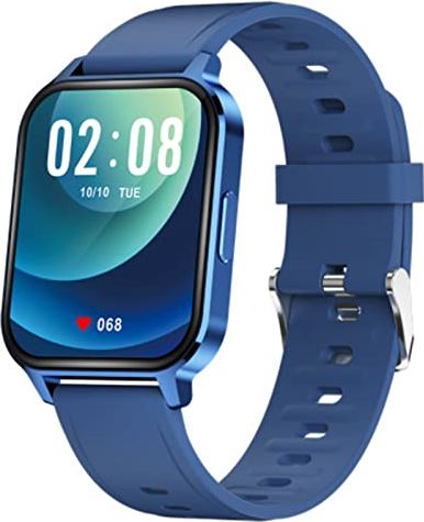 JXFY Slimme Horloges, Fitness Tracker Horloges voor Mannen Vrouwen, 1,7-Inch Kleur Display Fitness Horloge IP68 Waterdicht 24 Sport Modes Stappenteller Inkomende Call Bluetooth, Zwart (blauw)
