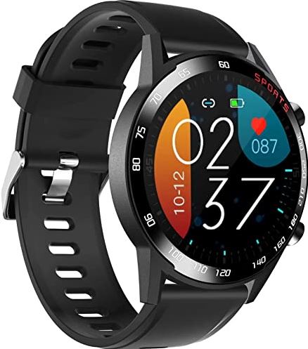 Sacbno 1.3 Inch Round Screen Hd Color Screen Watch, Smart Watch For Android And IOS, With Sleep Monitor Waterproof Smartwatch Sport Bracelet Pedometer Step Calories (Color : Black)