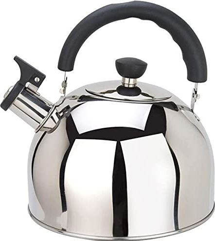 OOOFFFFFFFF Stovetop Kettle Polished Stove Teapot Stainless Steel Whistle Tea Kettle with Round Heat-Resistant Handle Kettle for Gas Hob (4L) (6L)