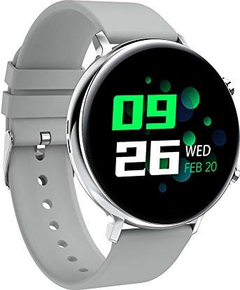 JXFY GW33 Smart Watch, IP68 Waterdichte ECG+PPG Hartslag Bloeddruk Monitoring Gezondheidsherinnering Smartband, voor Android 5.1 en hoger, IOS9.0 en hoger (zilvergrijs)