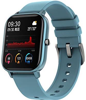 JHDDPH3 Smartwatch Smart Watch - P9 Sports Smart Horloge Fitness Hartslag Smart Armband Metal Case IP67 sporthorloge (Color : Blue, Size : 1 X P9 Smart watch)