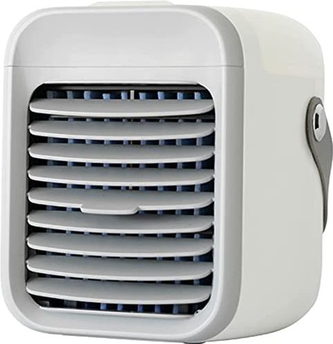 OOOFFFFFFFF Portable Air Conditioner Personal Air Cooler Air Conditioner USB Charging Desk Top Portable Refrigeration and Night Light Air Conditioner Fan Suitable for Home/Office (Color : White)