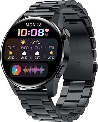 CHYAJIG Slimme Horloge Bluetooth Call Smart Horloge Mannen Volledige Touchscreen Sport Fitness horloge Bluetooth is geschikt for Android iOS Smart Watch Muziek spelen for de mens