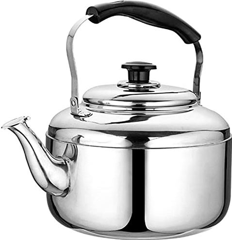 OOOFFFFFFFF Whistling Kettle for Gas Hob Stainless Steel Whistle Kettles for Boiling Water Large Capacity Teapot with Heat-Resistant Handle Induction Kettles for Hobs (5L) (7L)