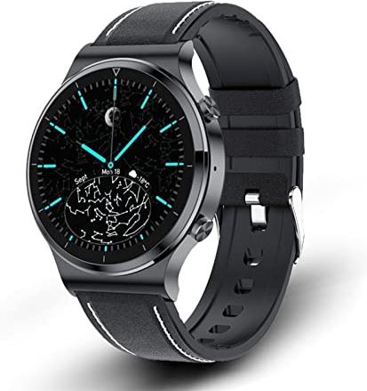 CHYAJIG Slimme Horloge Mannen Smart Watch Bluetooth Call Horloge Stappenteller IP68 Waterdichte sport fitness horloge for Android IOS Slim horloge for vrouwen mannen (Color : Belt black)