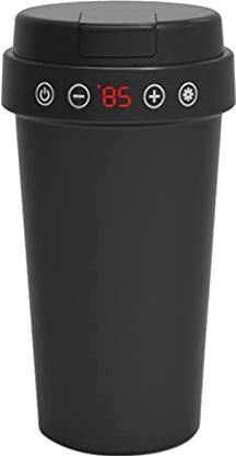 SYKJZX Auto Verwarming Cup Elektrische Water Cup Display Temperatuur LCD-scherm Temperatuurketel Koffie Thee 350ml 12V branderonderdelen (Color : Black)